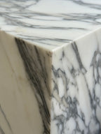 Close-up of a marble surface with gray and white patterns, honed finishing. Premium quality luxury marble.