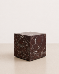 Marble Cube Side Table 400 - Rosso