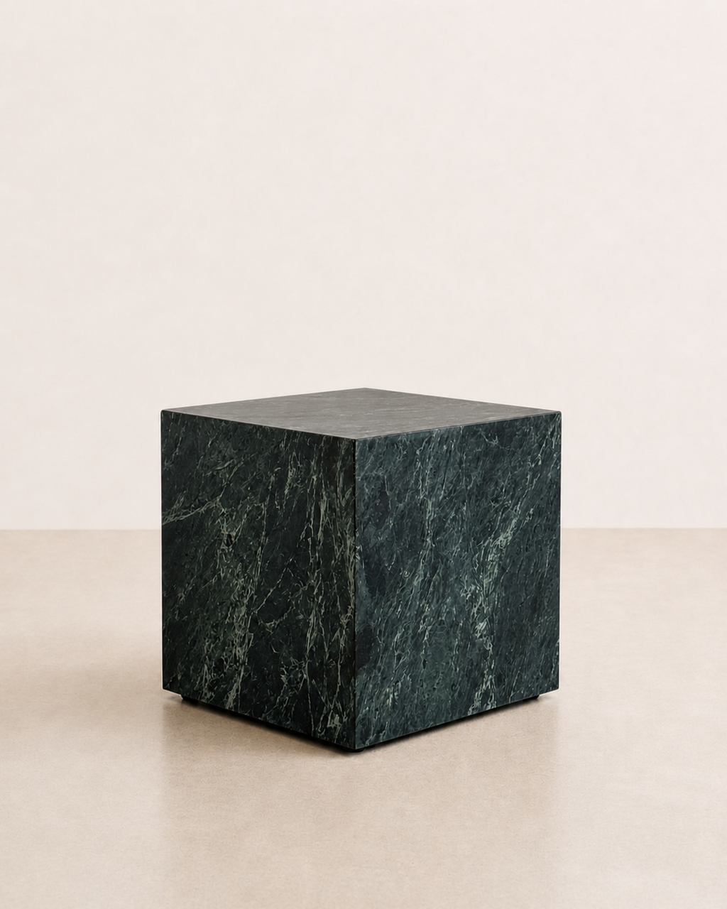 Marble Cube Side Table 400- Verde