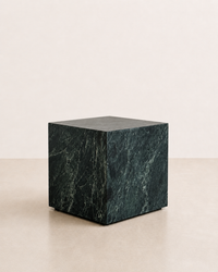 Marble Cube Side Table 400- Verde