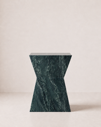 Hourglass Marble Side Table - Verdi