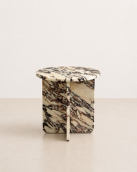 Costa Round Marble Side Table - Calacatta Viola